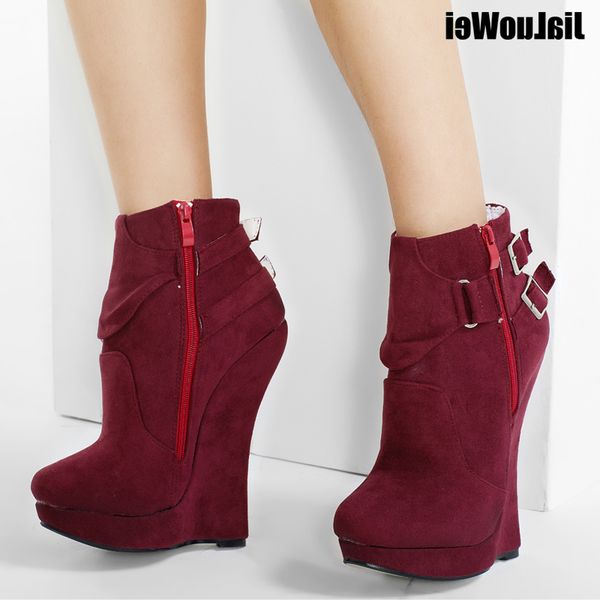 high heel boots women inch extreme high heel platform fetish wedge heeled buckle straps ankle boots size 36-46, Black
high heel boots women inch extreme high heel platform fetish wedge heeled buckle straps ankle boots size 36-46, Black