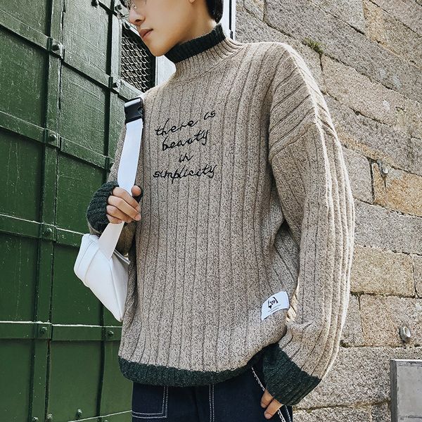 2019 uyuk autumn winter new line of clash color loose-letter embroidered long-sleeved men's casual round neck sweater hombre, White;black
2019 uyuk autumn winter new line of clash color loose-letter embroidered long-sleeved men's casual round neck sweater hombre, White;black