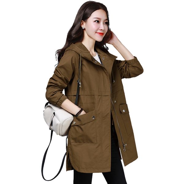 autumn windbreaker coat women's medium long korean 2019 new spring loose wild casual ladies popular hooded windbreake jacket, Tan;black
autumn windbreaker coat women's medium long korean 2019 new spring loose wild casual ladies popular hooded windbreake jacket, Tan;black