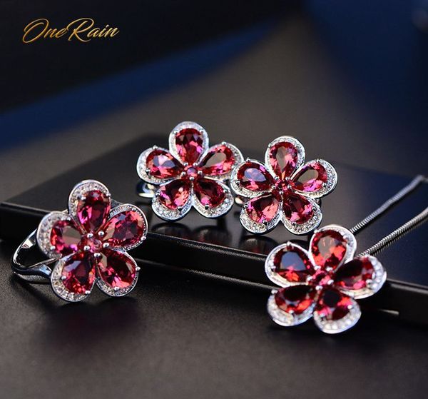 onerain vintage 100% 925 sterling silver set ruby gemstone jewelry sets flower necklace/earrings/ring party cocktail wholesale, Black
onerain vintage 100% 925 sterling silver set ruby gemstone jewelry sets flower necklace/earrings/ring party cocktail wholesale, Black