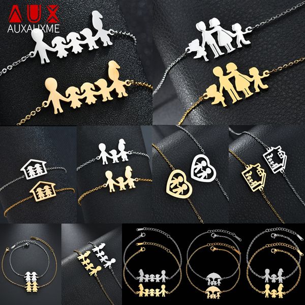 auxauxme stainless steel family bracelet father mother girl boy family gathering gift simple style figure bracelet, Black
auxauxme stainless steel family bracelet father mother girl boy family gathering gift simple style figure bracelet, Black