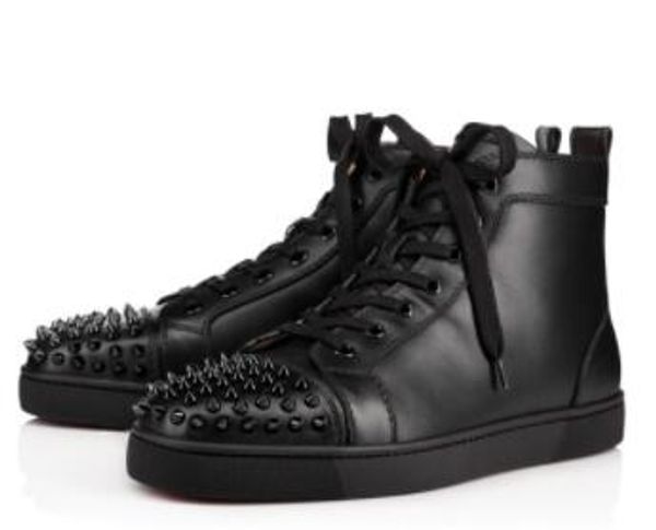 high wspikes sneakers flat,brand-new red bottom casual shoes men's women red sole classic mens trainer shoes t07, Black
high wspikes sneakers flat,brand-new red bottom casual shoes men's women red sole classic mens trainer shoes t07, Black