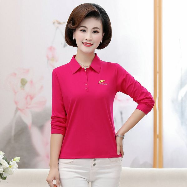 middle aged women spring casual shirts gray navy blue red purple turn down collar long sleeve cotton tee woman daily wear, White
middle aged women spring casual shirts gray navy blue red purple turn down collar long sleeve cotton tee woman daily wear, White