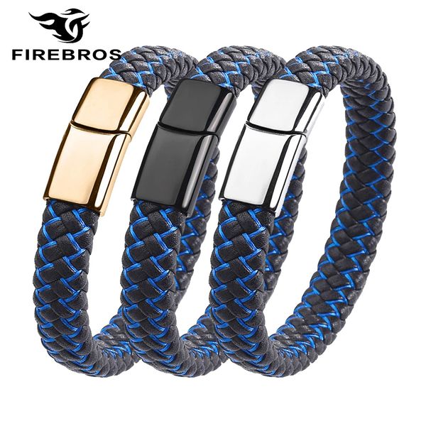 firebros gold black silver stainless steel magnetic clasp blue braided genuine leather bracelet men women jewelry dropshipping
firebros gold black silver stainless steel magnetic clasp blue braided genuine leather bracelet men women jewelry dropshipping