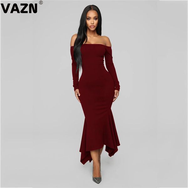 vazn new arrival young lady of note club untidy fashion solid slash neck full sleeve women high waist mermaid maxi dress, Black;pink
vazn new arrival young lady of note club untidy fashion solid slash neck full sleeve women high waist mermaid maxi dress, Black;pink