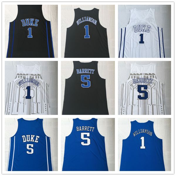 ncaa duke blue devils #1 zion williamson #5 rj barrett white black blue college basketball jerseys brand embroidered stitched logos 2019
ncaa duke blue devils #1 zion williamson #5 rj barrett white black blue college basketball jerseys brand embroidered stitched logos 2019
