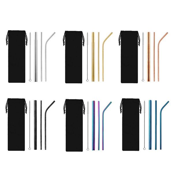 5pcs eco friendly reusable straw 304 stainless steel straw metal drinking straws set with brush & bag
5pcs eco friendly reusable straw 304 stainless steel straw metal drinking straws set with brush & bag