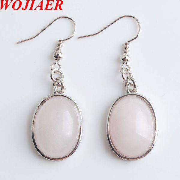 wojiaer new natural rose quartz gem stone oval drop earrings beads healing earring women jewellery dr8031, Silver
wojiaer new natural rose quartz gem stone oval drop earrings beads healing earring women jewellery dr8031, Silver