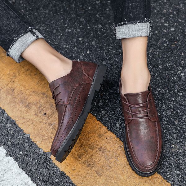 men leather shoes solid lace-up big size 38-44 men's casual shoes comfortable flats dress male soft footwear *m6601, Black
men leather shoes solid lace-up big size 38-44 men's casual shoes comfortable flats dress male soft footwear *m6601, Black