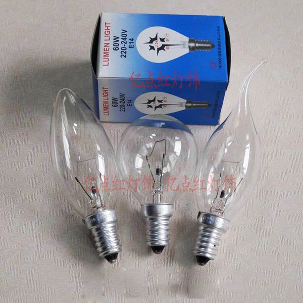 

220V Incandescent Bulbs 25W 40W 60W E14 Bubble Bulb E14 Candle Bulb for Chandelier Crystal Lamp