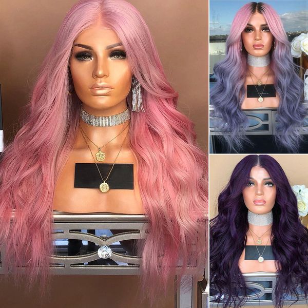 ladies fashion long curly wavy full wig ombre pink purple synthetic hair cosplay, Black
ladies fashion long curly wavy full wig ombre pink purple synthetic hair cosplay, Black