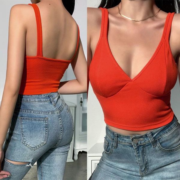 женщины без рукавов обрезанные tank top sexy глубокий v-образным вырезом яркий оранжевый тонкий camis топ лето ребристые вязать упругие слин, White
женщины без рукавов обрезанные tank top sexy глубокий v-образным вырезом яркий оранжевый тонкий camis топ лето ребристые вязать упругие слин, White