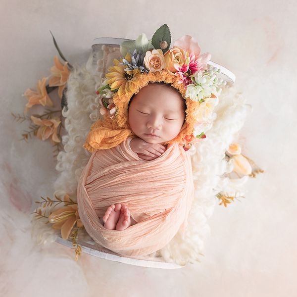 baby floral bonnet pgraphy products handmade baby flower hat newborn pgraphy props, Yellow
baby floral bonnet pgraphy products handmade baby flower hat newborn pgraphy props, Yellow