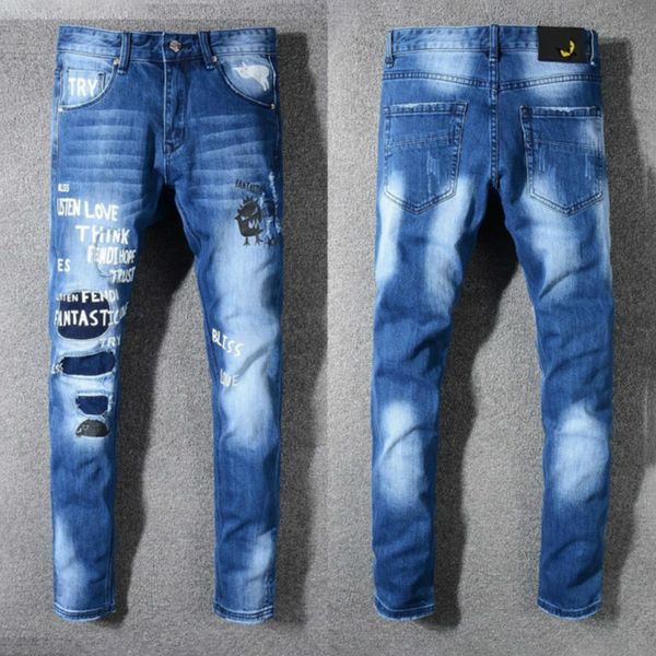 мужские джинсы дизайнер моды letters патч штаны luxury pattern mens denim jean хип-хоп streetwear горячая продажа, Blue
мужские джинсы дизайнер моды letters патч штаны luxury pattern mens denim jean хип-хоп streetwear горячая продажа, Blue