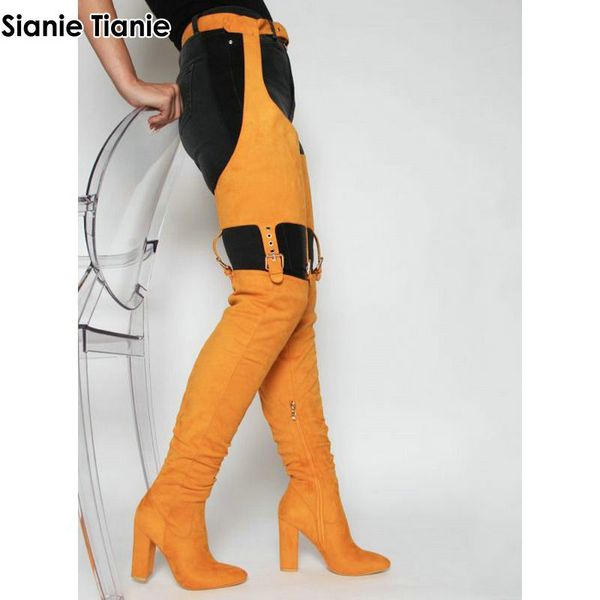sianie tianie thigh high boots winter overknee booties over-the-knee high heels woman shoes waist buckle strap pants boots, Black
sianie tianie thigh high boots winter overknee booties over-the-knee high heels woman shoes waist buckle strap pants boots, Black