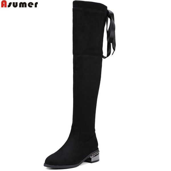 asumer black fashion women boots flock zipper square heel cross tied ladies boots pointed toe comfortable over the knee
asumer black fashion women boots flock zipper square heel cross tied ladies boots pointed toe comfortable over the knee
