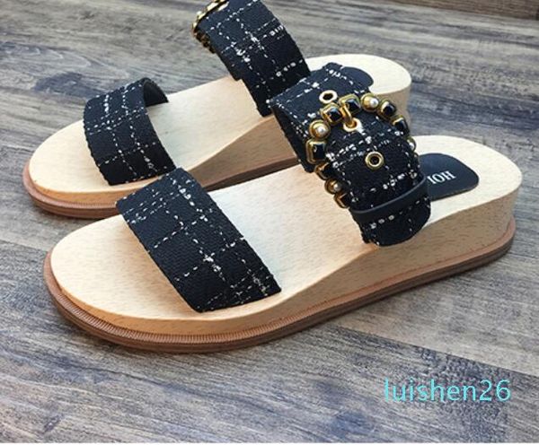 women summer slippers classic luxury rhinestone chain genuine leather velvet fashion brand current ladies beach increase slippers al26, Black
women summer slippers classic luxury rhinestone chain genuine leather velvet fashion brand current ladies beach increase slippers al26, Black