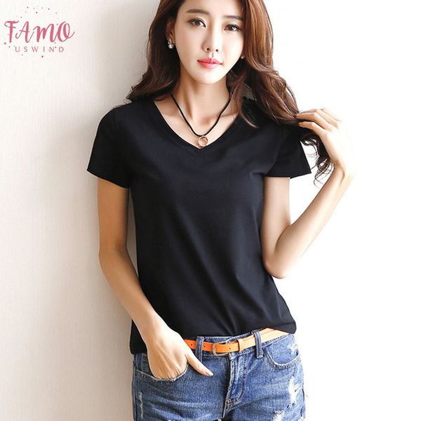 2019 spring summer women cotton t shirt black v neck short sleeve female tee slim white t shirt casual solid lady tshirt
2019 spring summer women cotton t shirt black v neck short sleeve female tee slim white t shirt casual solid lady tshirt