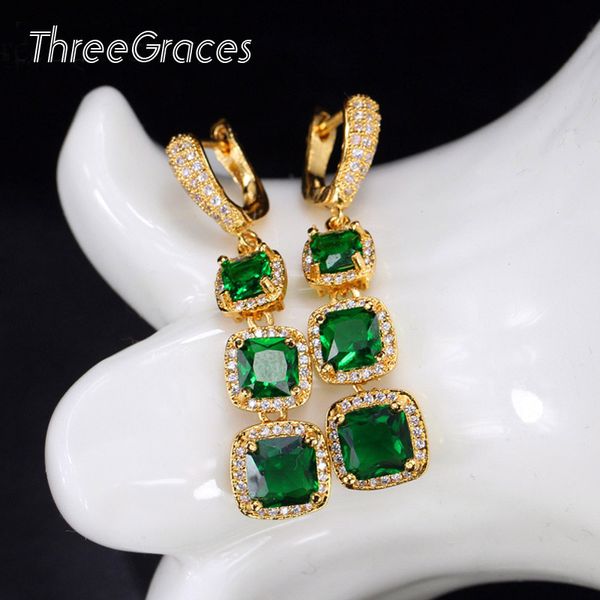 threegraces women gold color jewelry square inlay cubic zirconia stone natural green crystal long dangle vintage earrings er085, Golden
threegraces women gold color jewelry square inlay cubic zirconia stone natural green crystal long dangle vintage earrings er085, Golden