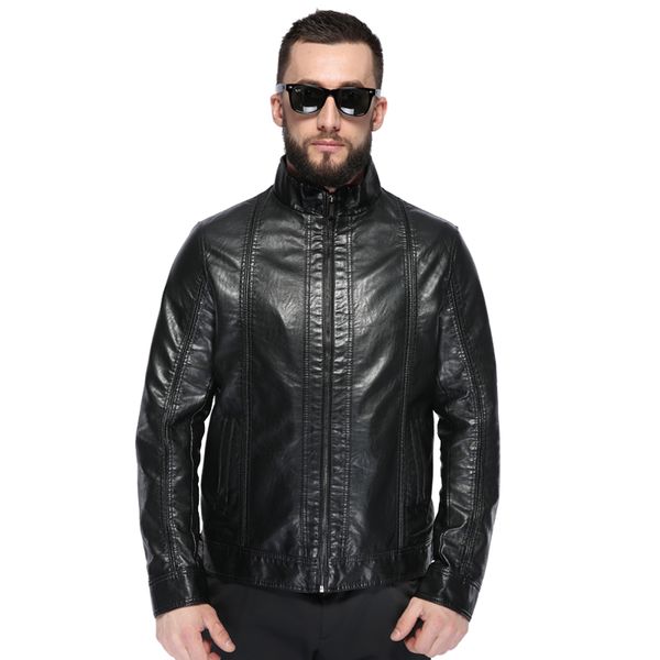 2018 luxury fashion men's leather jacket leather brown men jacket faux men and coat jaqueta de couro, Black
2018 luxury fashion men's leather jacket leather brown men jacket faux men and coat jaqueta de couro, Black