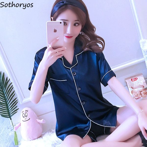 pajama sets women lovely elegant soft loose ulzzang summer short sleeve ice silk korean style comfortable girls, Black;red
pajama sets women lovely elegant soft loose ulzzang summer short sleeve ice silk korean style comfortable girls, Black;red
