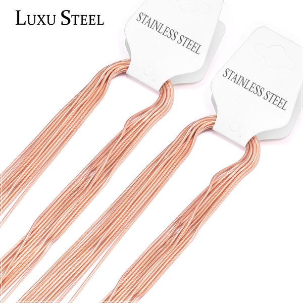 luxusteel 10pcs/lots black rose gold snake chain 316l stainless steel necklace for pendants women men accessories wholesale, Silver
luxusteel 10pcs/lots black rose gold snake chain 316l stainless steel necklace for pendants women men accessories wholesale, Silver