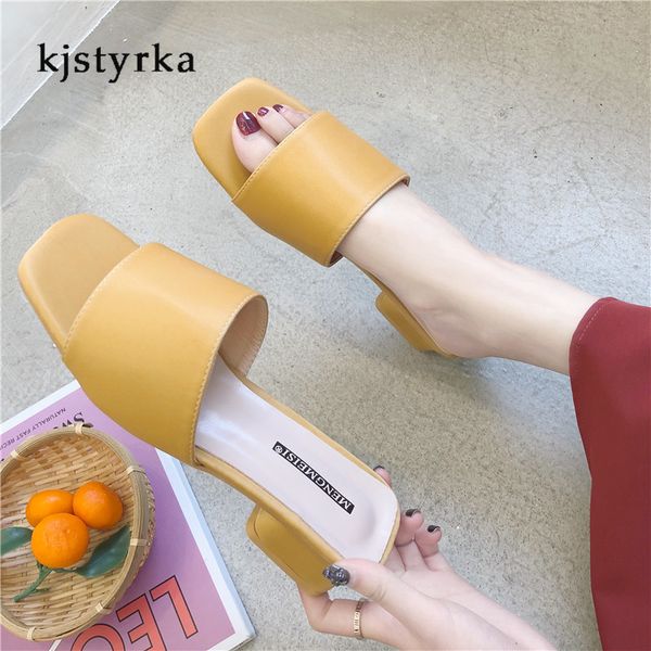kjstyrka 2019 fashion pure colors shoes leather comfortable square toe outdoor women slippers summer slides sapato feminino, Black
kjstyrka 2019 fashion pure colors shoes leather comfortable square toe outdoor women slippers summer slides sapato feminino, Black