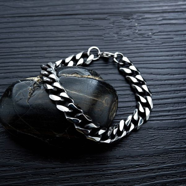 new fashion men charm chunky chain link bracelet stainless steel hip hop jewelry punk mens silver color snake chain bracelet bangles for men, Black
new fashion men charm chunky chain link bracelet stainless steel hip hop jewelry punk mens silver color snake chain bracelet bangles for men, Black