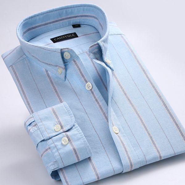 men's standard-fit striped oxford cotton shirt smart casual long sleeve button down collar dress shirts, White;black
men's standard-fit striped oxford cotton shirt smart casual long sleeve button down collar dress shirts, White;black