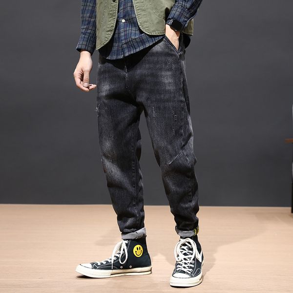 fashion streetwear men jeans loose fit harem pants black color korean style elastic hip hop jeans men pencil pants, Blue
fashion streetwear men jeans loose fit harem pants black color korean style elastic hip hop jeans men pencil pants, Blue