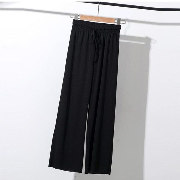 summer pleated chiffon solid long wide leg pants elastic high waist trousers women casual and loose ultrathin and soft pants, Black;white
summer pleated chiffon solid long wide leg pants elastic high waist trousers women casual and loose ultrathin and soft pants, Black;white