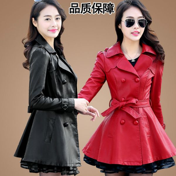 women's outer suit new leather jacket large size female plus velvet long pu leather windbreaker jacket 5xl, Black
women's outer suit new leather jacket large size female plus velvet long pu leather windbreaker jacket 5xl, Black