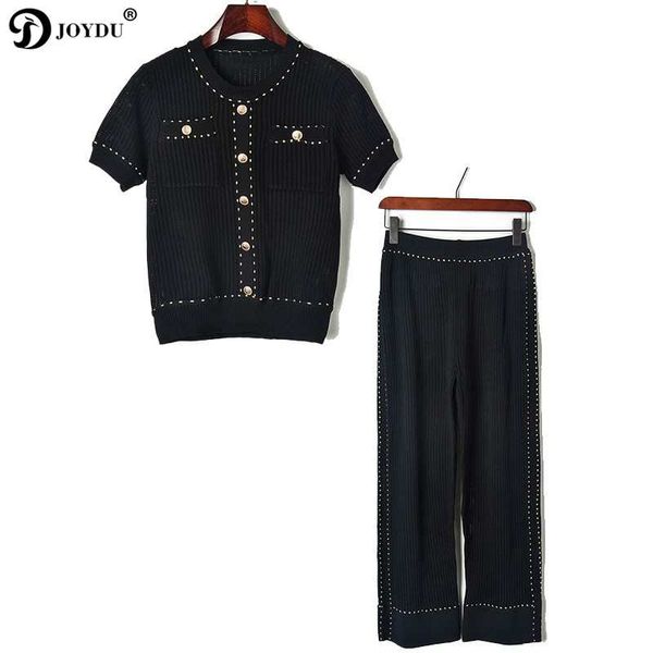 women's two piece pants joydu runway summer 2 set women hollow out knitted suits 2021 short sleeve t-shirt with wide leg suit tracksuit, White
women's two piece pants joydu runway summer 2 set women hollow out knitted suits 2021 short sleeve t-shirt with wide leg suit tracksuit, White