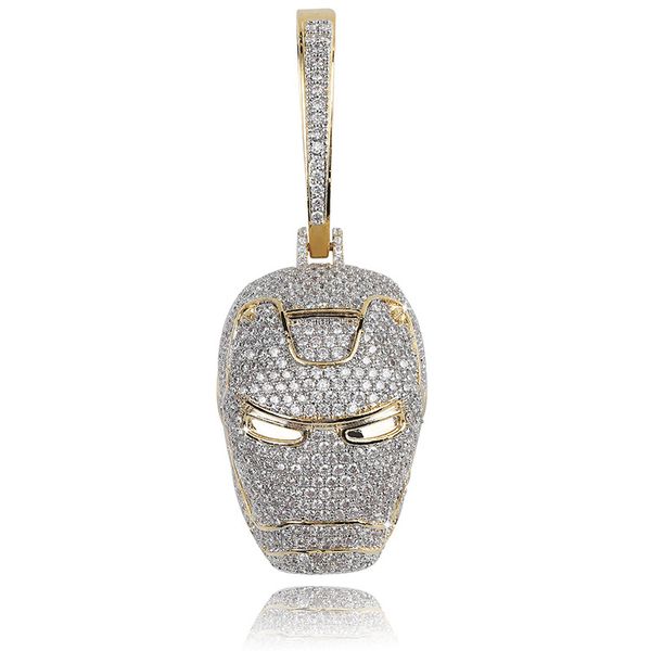 iced out new ironman inspired pendant necklace with cuban chain hip hop jewelry street culture, Silver
iced out new ironman inspired pendant necklace with cuban chain hip hop jewelry street culture, Silver