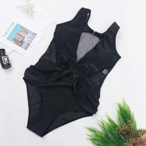 swimsuit one piece black swimwear for women v-neck mesh swimming monokini bodysuits woman beach swim wear one-piece bathing suits s-xl 
swimsuit one piece black swimwear for women v-neck mesh swimming monokini bodysuits woman beach swim wear one-piece bathing suits s-xl