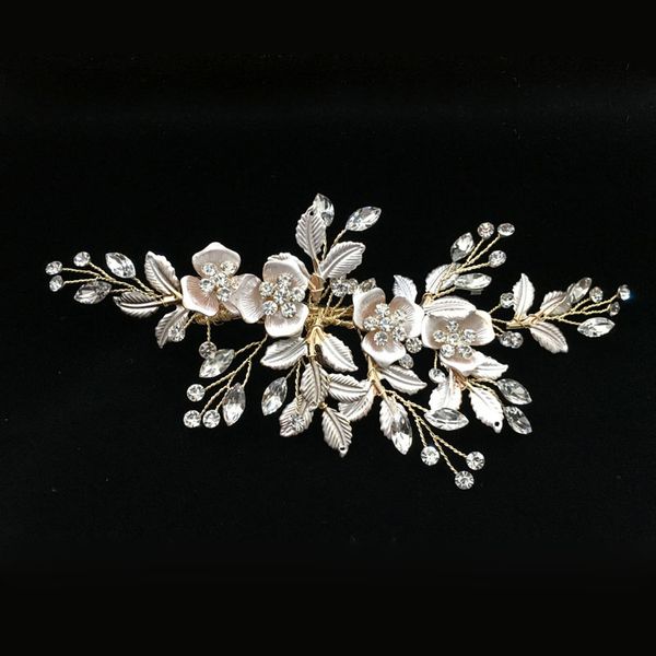 slbridal handmade golden austrian crystals rhinestones flower leaf wedding hair clip barrettes bridal headpiece hair accessories, Golden;white
slbridal handmade golden austrian crystals rhinestones flower leaf wedding hair clip barrettes bridal headpiece hair accessories, Golden;white