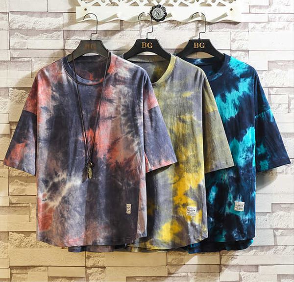 summer men's stitching gradient short-sleeved t-shirt male large size loose half-sleeved shirt casual urban youth men's clothing, White;black 
summer men's stitching gradient short-sleeved t-shirt male large size loose half-sleeved shirt casual urban youth men's clothing, White;black