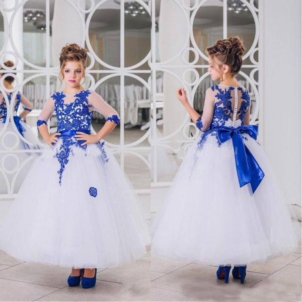 wholesale charming blue ball gown girls pageant dresses lace jewel neck 3/4 sleeves flower girls dresses 2020, White;red
wholesale charming blue ball gown girls pageant dresses lace jewel neck 3/4 sleeves flower girls dresses 2020, White;red