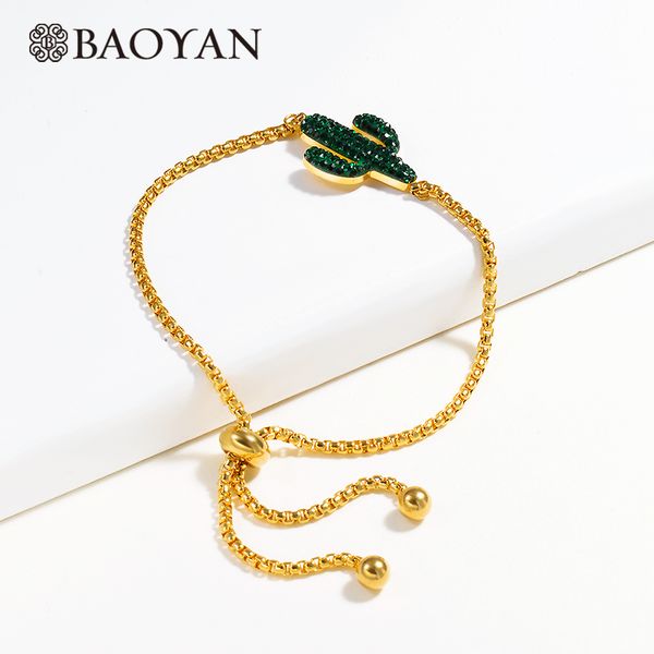baoyan fashion cactus charm bracelet rhinestone tennis bracelet adjustable gold silver stainless steel chain bracelets for women, Black
baoyan fashion cactus charm bracelet rhinestone tennis bracelet adjustable gold silver stainless steel chain bracelets for women, Black