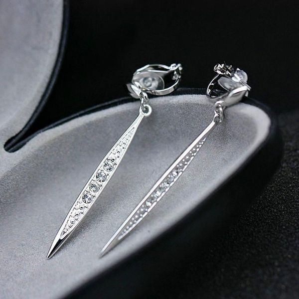 11.11 clip earings for non pierced ears jewelry for women wedding white gold color plated fashion long earing design bijoux gift, Silver
11.11 clip earings for non pierced ears jewelry for women wedding white gold color plated fashion long earing design bijoux gift, Silver