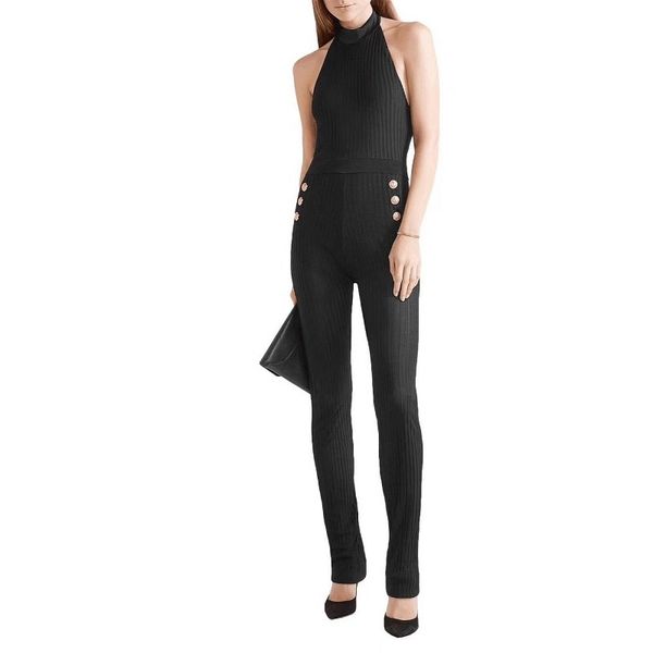 women black backless bodycon jumpsuits 2019 new fashion button halter bandage sleeveless celebrity autumn party jumpsuit, Black;white
women black backless bodycon jumpsuits 2019 new fashion button halter bandage sleeveless celebrity autumn party jumpsuit, Black;white