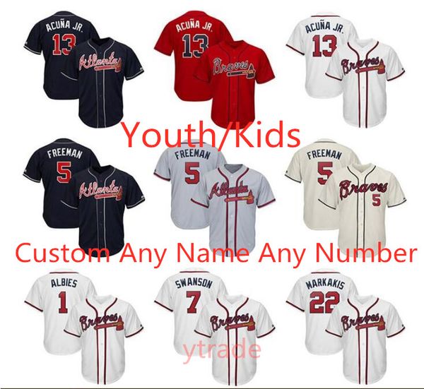 new youth kids atlanta ronald acuna jr. austin riley 27 ozzie albies brave jerseys freddie an dansby swanson chipper jones custom name, Blue;black
new youth kids atlanta ronald acuna jr. austin riley 27 ozzie albies brave jerseys freddie an dansby swanson chipper jones custom name, Blue;black