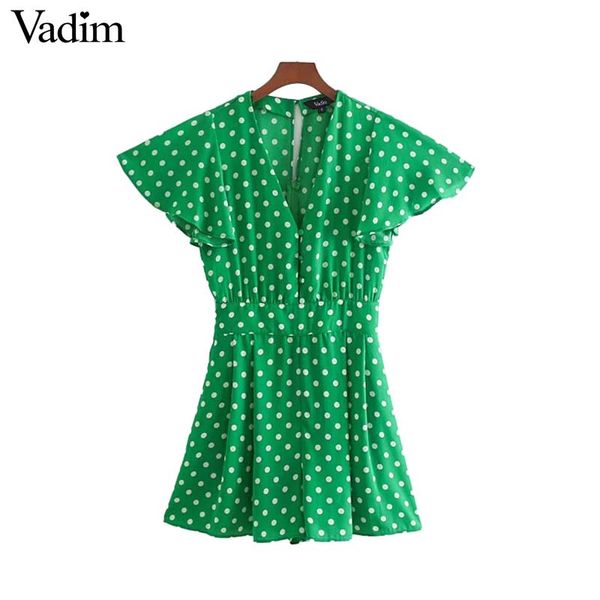 vadim women polka dot print playsuits pockets pleated sweet button beach style short sleeve casual female jumpsuits ka847, Black;white
vadim women polka dot print playsuits pockets pleated sweet button beach style short sleeve casual female jumpsuits ka847, Black;white