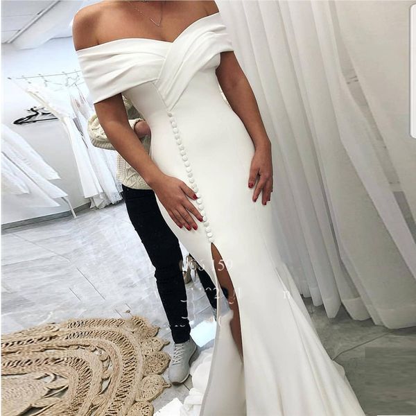 платье sexy simple split front mermaid wedding для женщин 2019 белый матовый плеча африканских женщин свадебное платье платье-де-noiva, White
платье sexy simple split front mermaid wedding для женщин 2019 белый матовый плеча африканских женщин свадебное платье платье-де-noiva, White