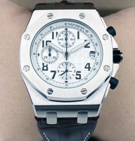 quartz chronograph outdoor men watches stainless steel case white dial watch 42mm mens wristwatch with arabic numerals hour ma, Slivery;brown
quartz chronograph outdoor men watches stainless steel case white dial watch 42mm mens wristwatch with arabic numerals hour ma, Slivery;brown