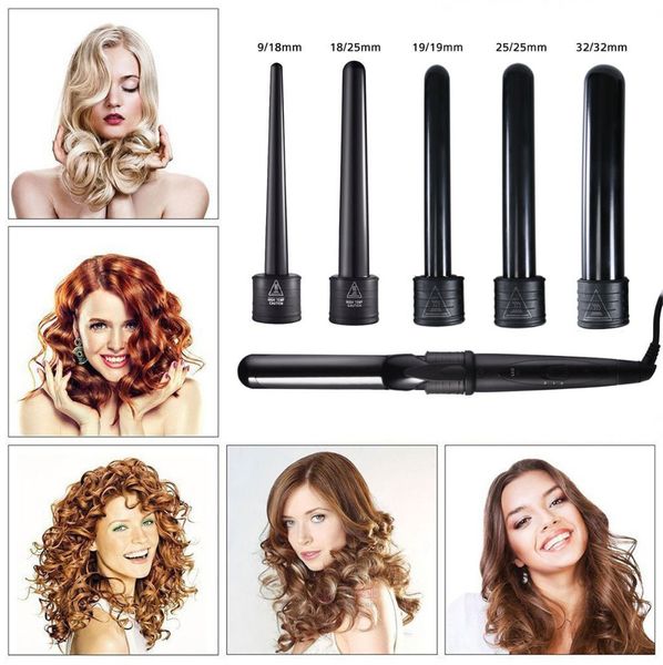 professional hair curler 5 in 1 curling wand interchangeable hair curler roller curling iron electric salon hair styling tool
professional hair curler 5 in 1 curling wand interchangeable hair curler roller curling iron electric salon hair styling tool