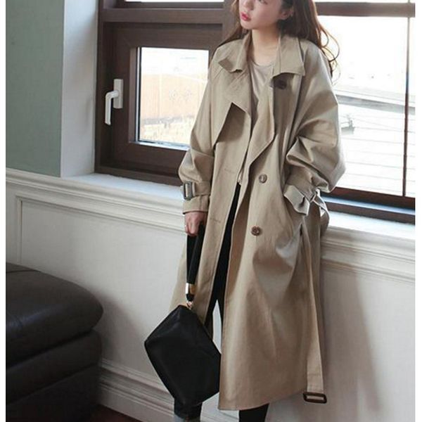 la maxza korean double breasted trench coat for women loose women coats and jackets vintage european autum wind breaker, Tan;black
la maxza korean double breasted trench coat for women loose women coats and jackets vintage european autum wind breaker, Tan;black