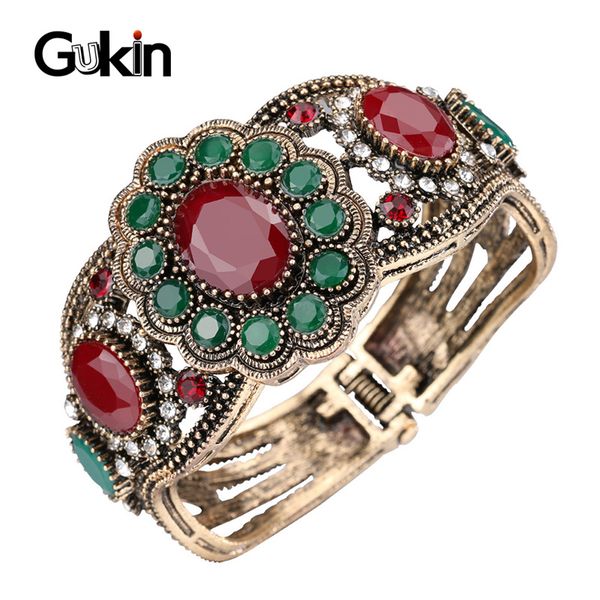 gukin cuffs women's bracelets oval red stone crystal flowers bracelet india jewelery accessories wholesale, Black
gukin cuffs women's bracelets oval red stone crystal flowers bracelet india jewelery accessories wholesale, Black