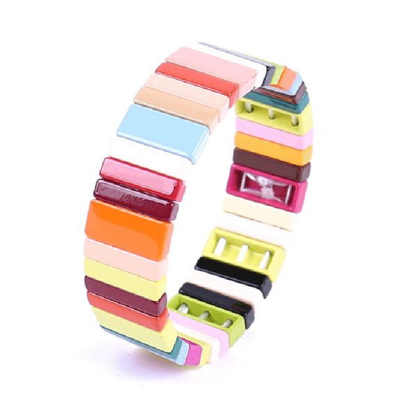 elegance 11 alloy bangles colorful elastic stretch armband bracelet painted metal cuff enamel square beads couple bracelets, Black
elegance 11 alloy bangles colorful elastic stretch armband bracelet painted metal cuff enamel square beads couple bracelets, Black