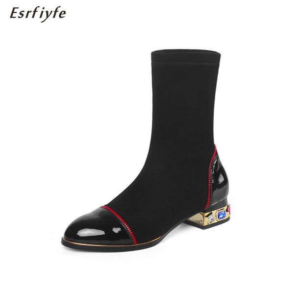 esrfiyfe 2020 new genuine leather and suede ankle boots women winter autumn square heels slip on boots round toe woman shoes, Black
esrfiyfe 2020 new genuine leather and suede ankle boots women winter autumn square heels slip on boots round toe woman shoes, Black
